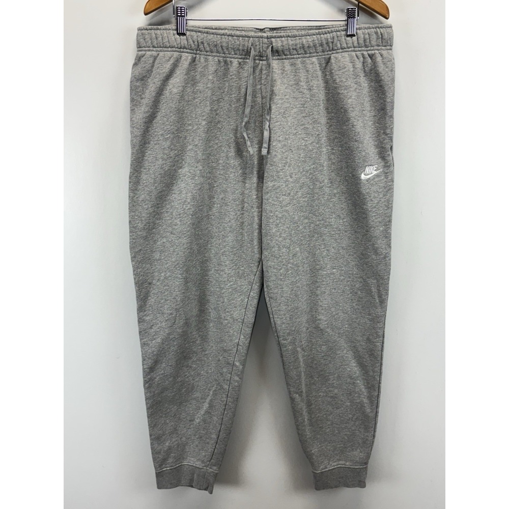 Nike Club Fleece Mid Rise Joggers Pants Women's XXL 2XL Grey Athleisure Dq5191